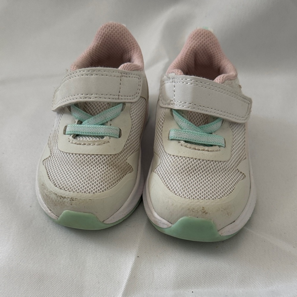 Kids' Pink and Mint Velcro Sneakers